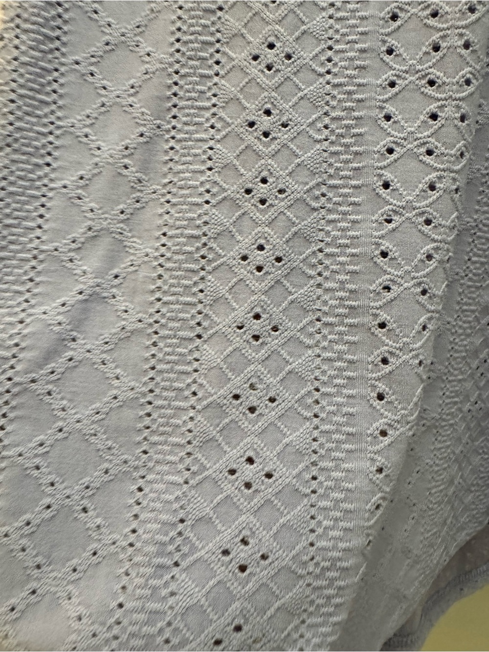 Your Style tops, short sleeve scoop neck eyelet design lavender & royal blue 3x - Picture 9 of 11